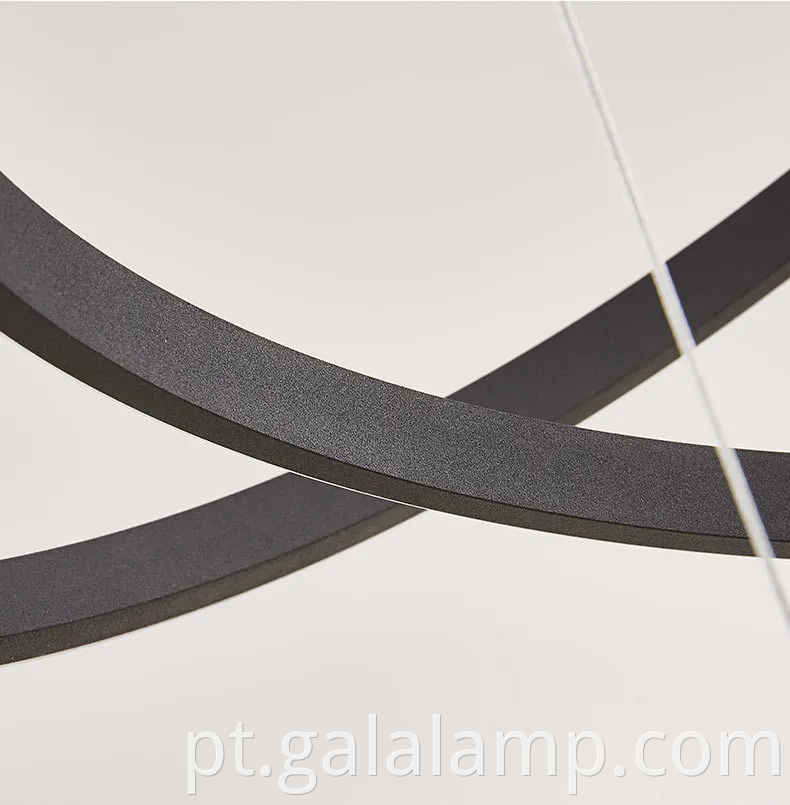 Anel de círculo decorativo de luxo luz pendente para a sala de estar moderna